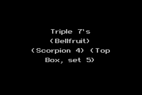 Triple 7's (Bellfruit) (Scorpion 4) (Top Box, set 5)