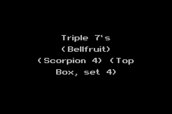 Triple 7's (Bellfruit) (Scorpion 4) (Top Box, set 4)