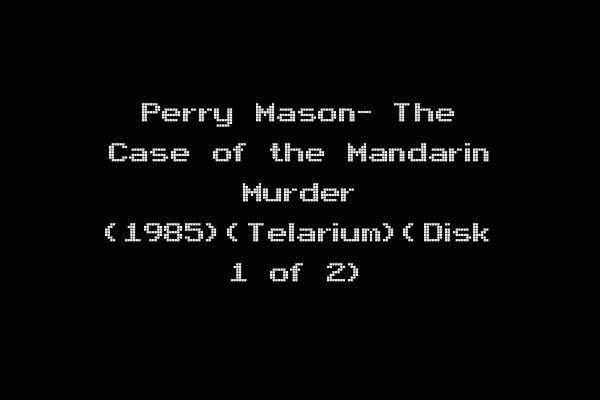 Perry Mason- The Case of the Mandarin Murder (1985)(Telarium)(Disk 1 of 2)
