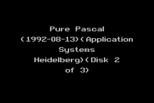 Pure Pascal (1992-08-13)(Application Systems Heidelberg)(Disk 2 of 3)