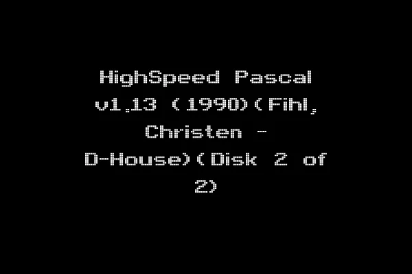 HighSpeed Pascal v1.13 (1990)(Fihl, Christen - D-House)(Disk 2 of 2)