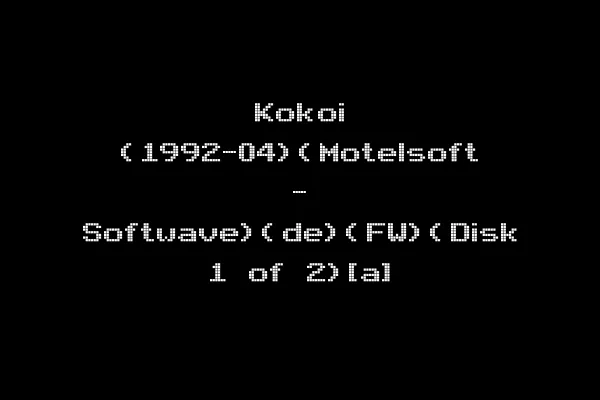 Kokoi (1992-04)(Motelsoft - Softwave)(de)(FW)(Disk 1 of 2)[a]