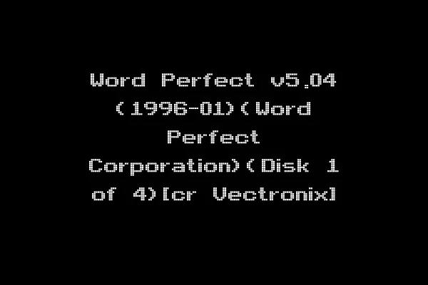 Word Perfect v5.04 (1996-01)(Word Perfect Corporation)(Disk 1 of 4)[cr Vectronix]