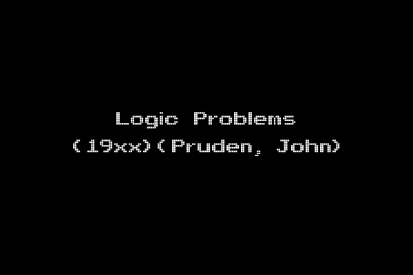 Logic Problems (19xx)(Pruden, John)