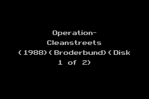 Operation- Cleanstreets (1988)(Broderbund)(Disk 1 of 2)