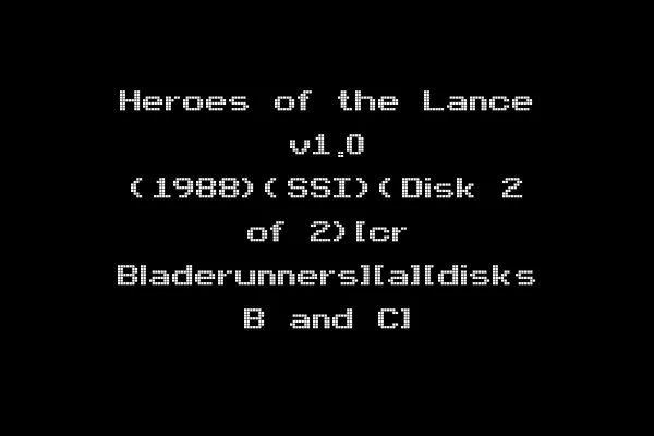 Heroes of the Lance v1.0 (1988)(SSI)(Disk 2 of 2)[cr Bladerunners][a][disks B and C]