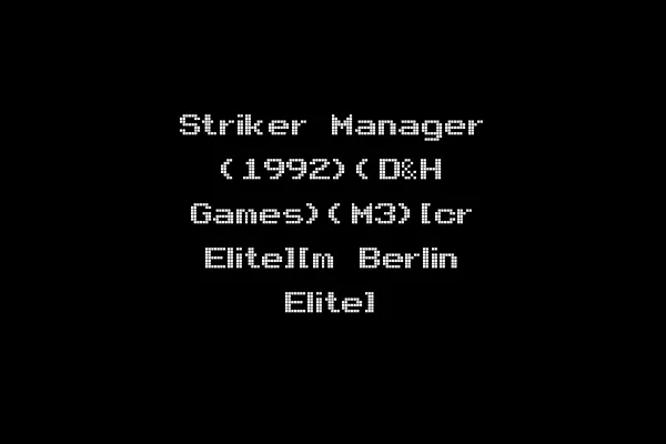 Striker Manager (1992)(D&H Games)(M3)[cr Elite][m Berlin Elite]