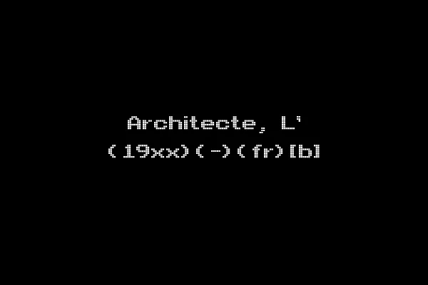 Architecte, L' (19xx)(-)(fr)[b]
