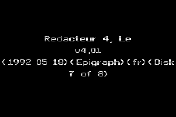 Redacteur 4, Le v4.01 (1992-05-18)(Epigraph)(fr)(Disk 7 of 8)
