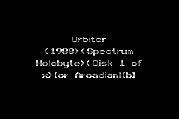 Orbiter (1988)(Spectrum Holobyte)(Disk 1 of x)[cr Arcadian][b]