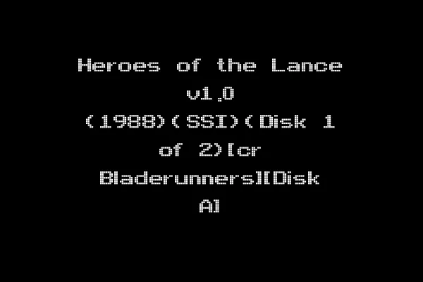 Heroes of the Lance v1.0 (1988)(SSI)(Disk 1 of 2)[cr Bladerunners][Disk A]
