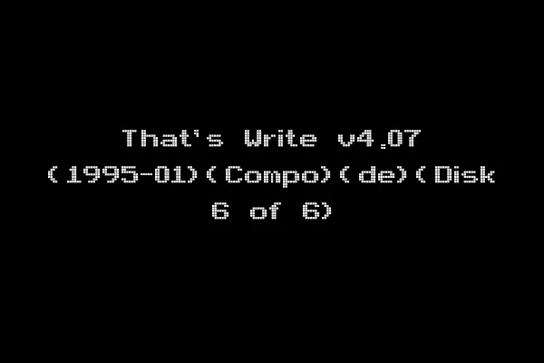 That's Write v4.07 (1995-01)(Compo)(de)(Disk 6 of 6)