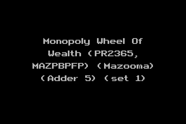 Monopoly Wheel Of Wealth (PR2365, MAZPBPFP) (Mazooma) (Adder 5) (set 1)