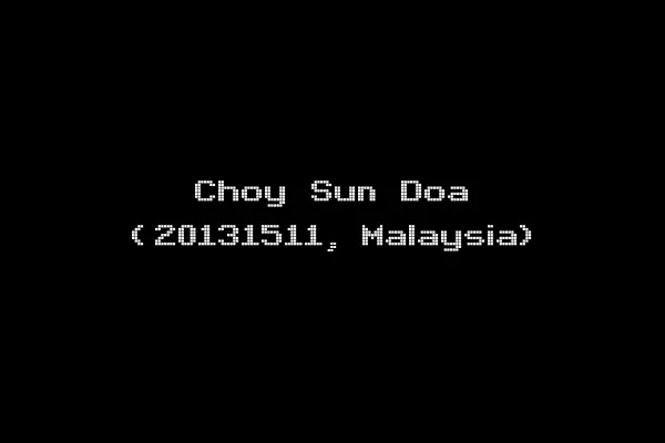 Choy Sun Doa (20131511, Malaysia)