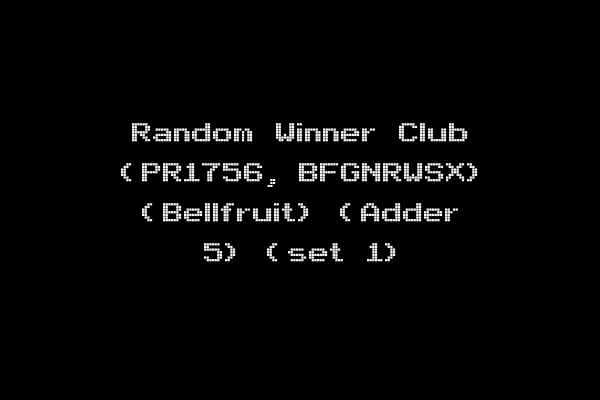 Random Winner Club (PR1756, BFGNRWSX) (Bellfruit) (Adder 5) (set 1)