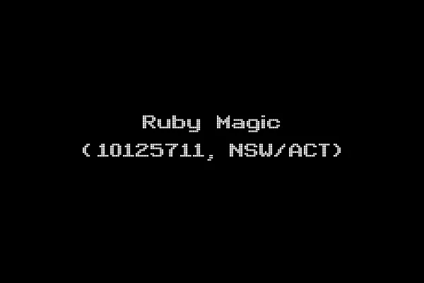 Ruby Magic (10125711, NSW/ACT)