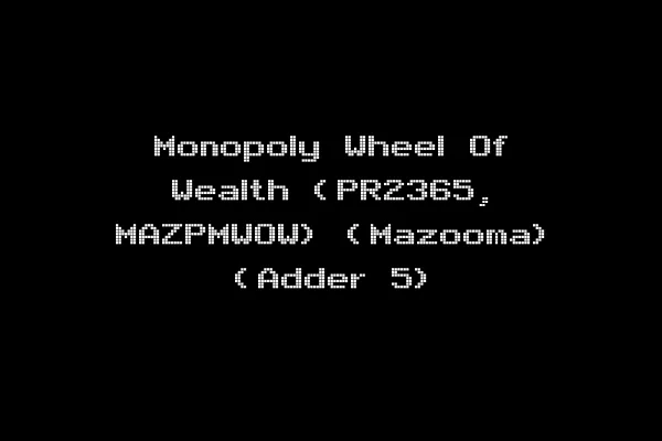 Monopoly Wheel Of Wealth (PR2365, MAZPMWOW) (Mazooma) (Adder 5)