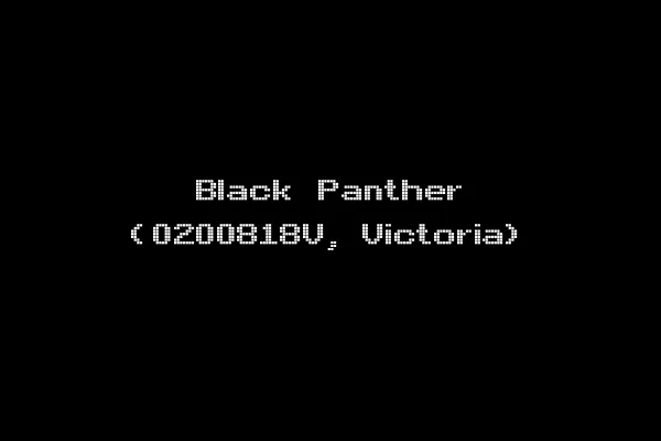 Black Panther (0200818V, Victoria)