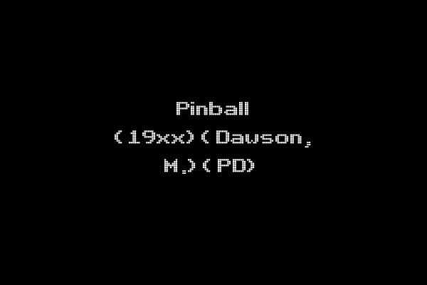Pinball (19xx)(Dawson, M.)(PD)