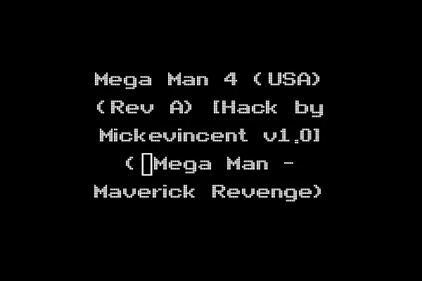 Mega Man 4 (USA) (Rev A) [Hack by Mickevincent v1.0] (~Mega Man - Maverick Revenge)