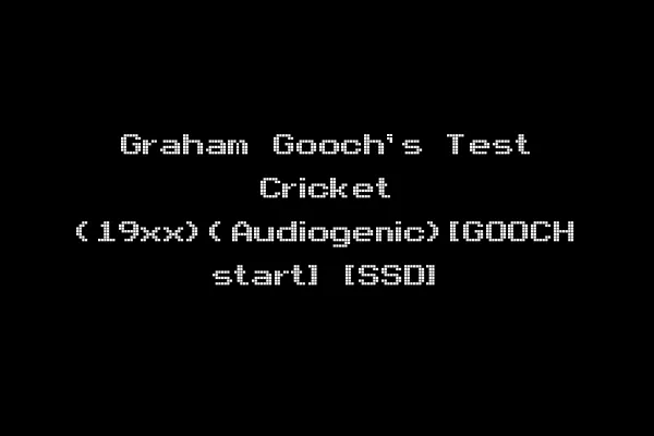 Graham Gooch's Test Cricket (19xx)(Audiogenic)[GOOCH start] [SSD]