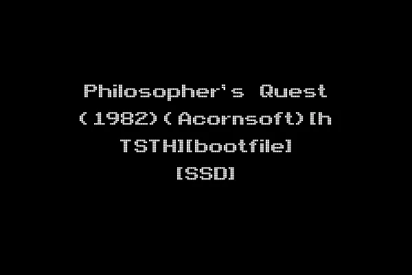 Philosopher's Quest (1982)(Acornsoft)[h TSTH][bootfile] [SSD]