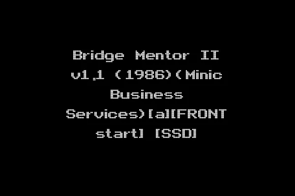 Bridge Mentor II v1.1 (1986)(Minic Business Services)[a][FRONT start] [SSD]