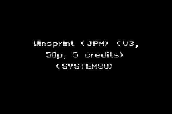 Winsprint (JPM) (V3, 50p, 5 credits) (SYSTEM80)