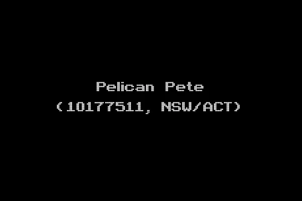 Pelican Pete (10177511, NSW/ACT)