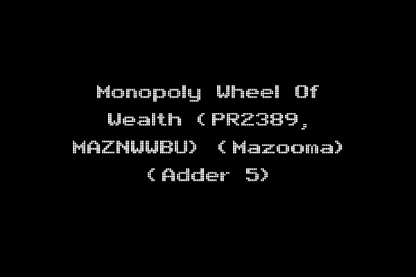 Monopoly Wheel Of Wealth (PR2389, MAZNWWBU) (Mazooma) (Adder 5)