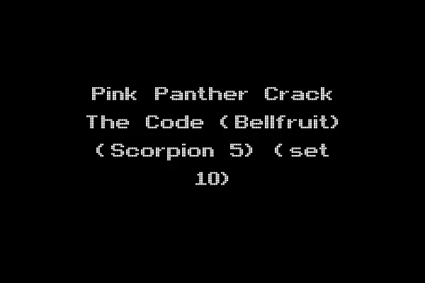 Pink Panther Crack The Code (Bellfruit) (Scorpion 5) (set 10)