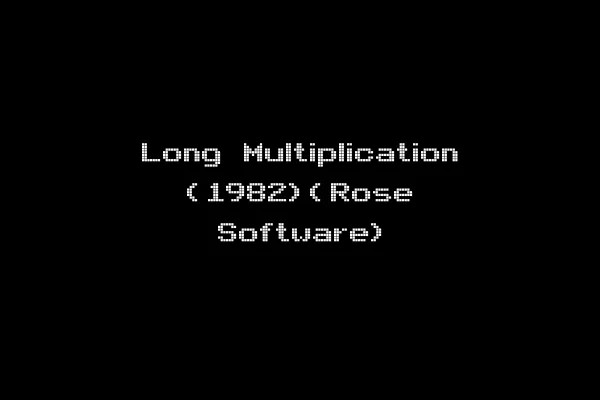 Long Multiplication (1982)(Rose Software)