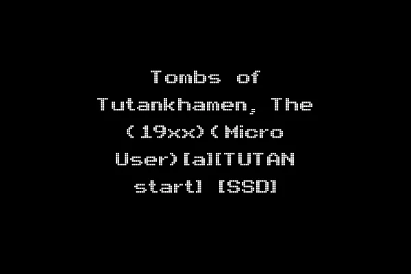 Tombs of Tutankhamen, The (19xx)(Micro User)[a][TUTAN start] [SSD]
