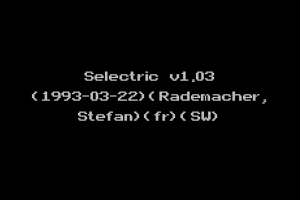 Selectric v1.03 (1993-03-22)(Rademacher, Stefan)(fr)(SW)