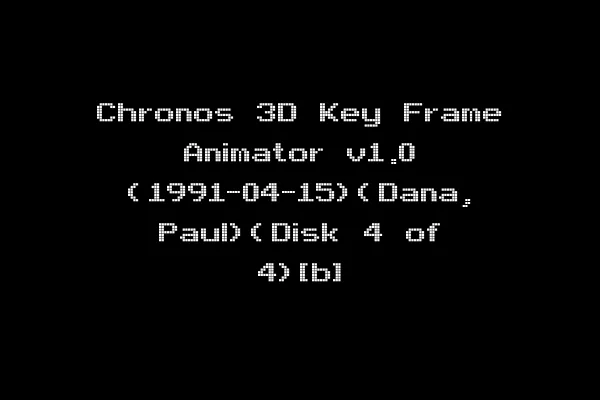 Chronos 3D Key Frame Animator v1.0 (1991-04-15)(Dana, Paul)(Disk 4 of 4)[b]