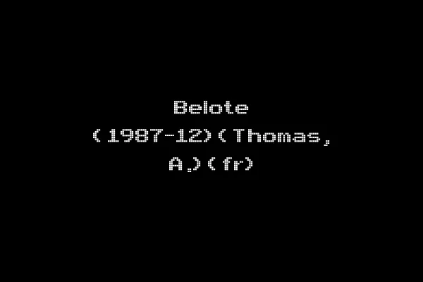 Belote (1987-12)(Thomas, A.)(fr)