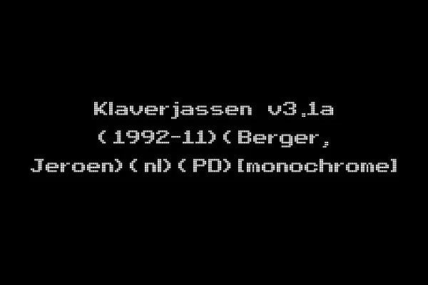 Klaverjassen v3.1a (1992-11)(Berger, Jeroen)(nl)(PD)[monochrome]