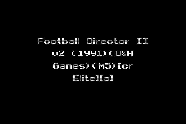 Football Director II v2 (1991)(D&H Games)(M5)[cr Elite][a]