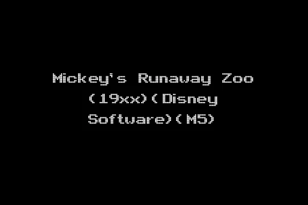 Mickey's Runaway Zoo (19xx)(Disney Software)(M5)