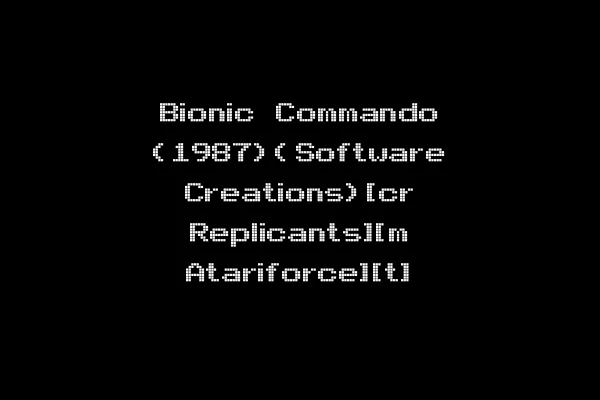 Bionic Commando (1987)(Software Creations)[cr Replicants][m Atariforce][t]