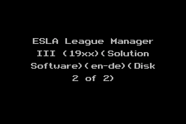 ESLA League Manager III (19xx)(Solution Software)(en-de)(Disk 2 of 2)