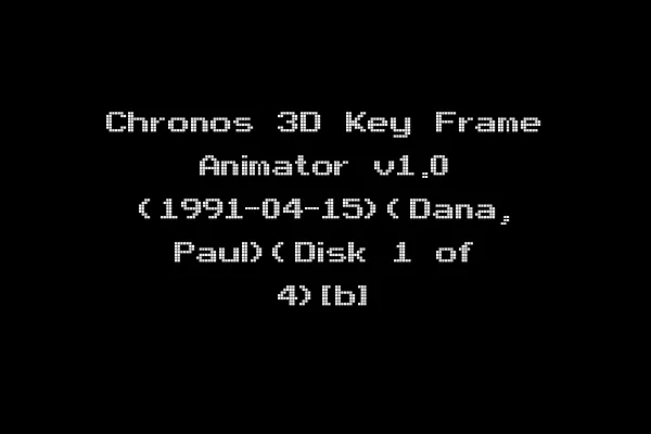Chronos 3D Key Frame Animator v1.0 (1991-04-15)(Dana, Paul)(Disk 1 of 4)[b]