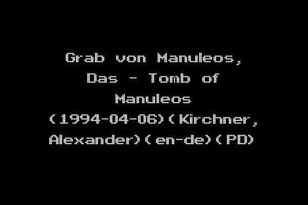 Grab von Manuleos, Das - Tomb of Manuleos (1994-04-06)(Kirchner, Alexander)(en-de)(PD)