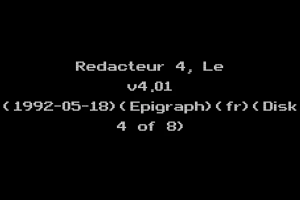 Redacteur 4, Le v4.01 (1992-05-18)(Epigraph)(fr)(Disk 4 of 8)