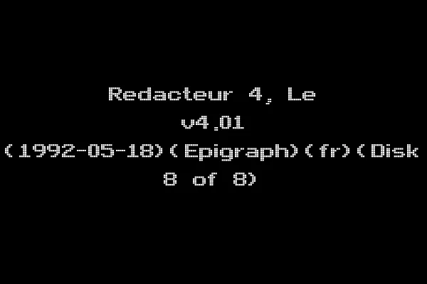 Redacteur 4, Le v4.01 (1992-05-18)(Epigraph)(fr)(Disk 8 of 8)