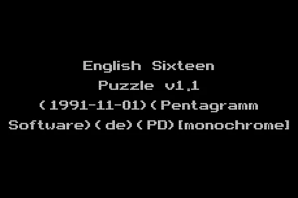 English Sixteen Puzzle v1.1 (1991-11-01)(Pentagramm Software)(de)(PD)[monochrome]