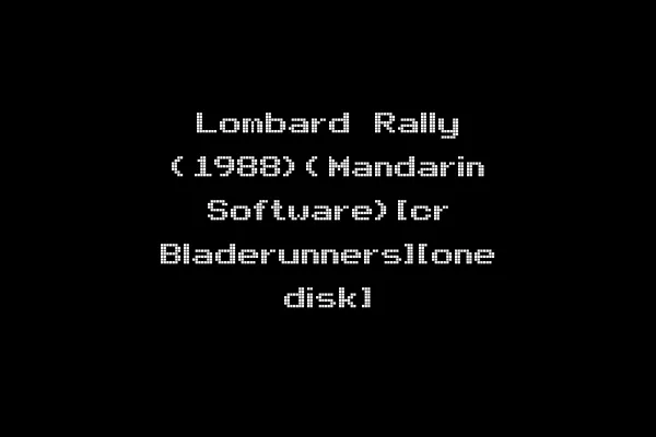 Lombard Rally (1988)(Mandarin Software)[cr Bladerunners][one disk]