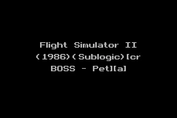 Flight Simulator II (1986)(Sublogic)[cr BOSS - Pet][a]