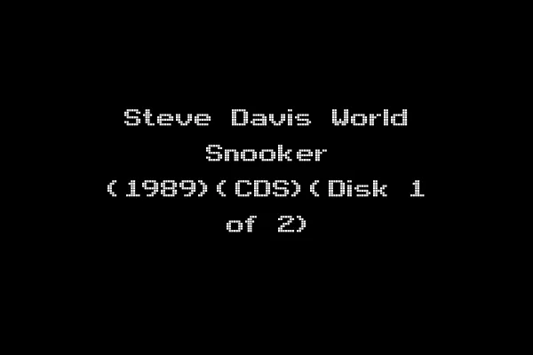 Steve Davis World Snooker (1989)(CDS)(Disk 1 of 2)