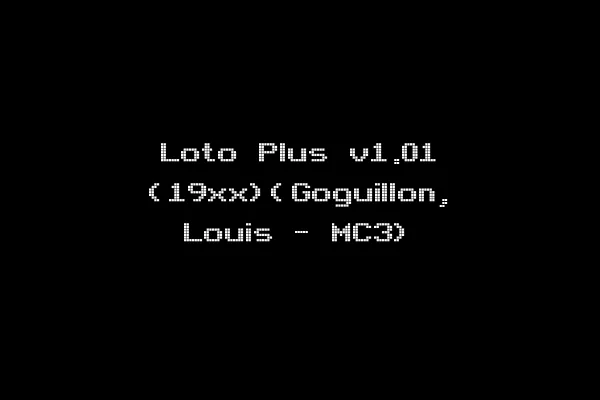 Loto Plus v1.01 (19xx)(Goguillon, Louis - MC3)